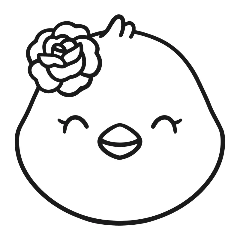 Chick Face With Rose