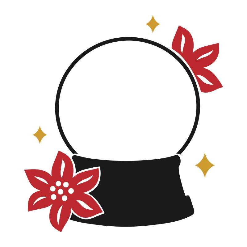 Poinsettia Snow Globe Frame