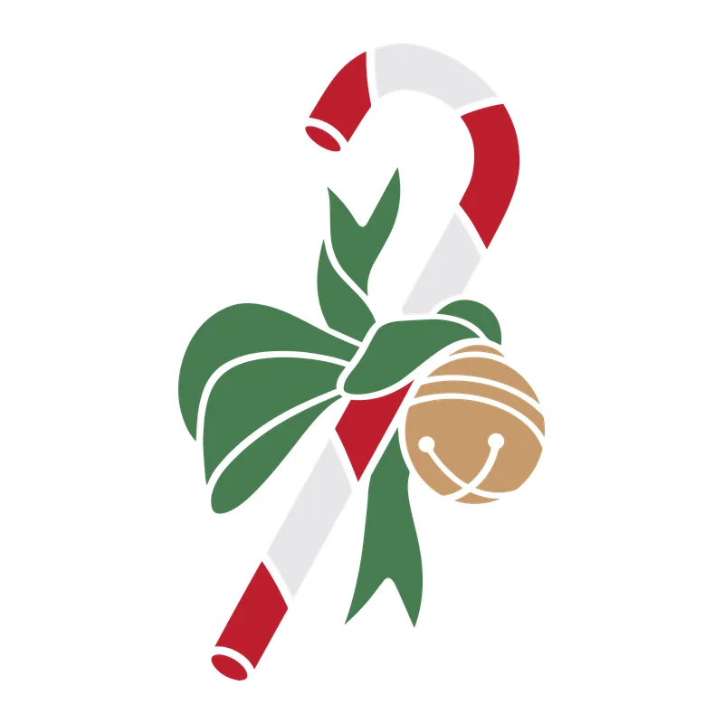 Christmas Candy Cane with Bow