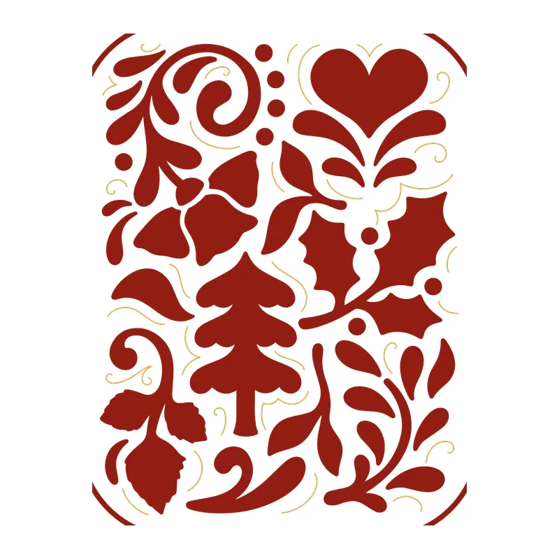 Folk Art Christmas Card Panel