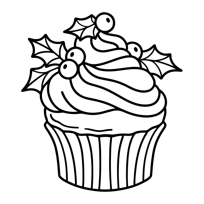 Christmas Holly Cupcake