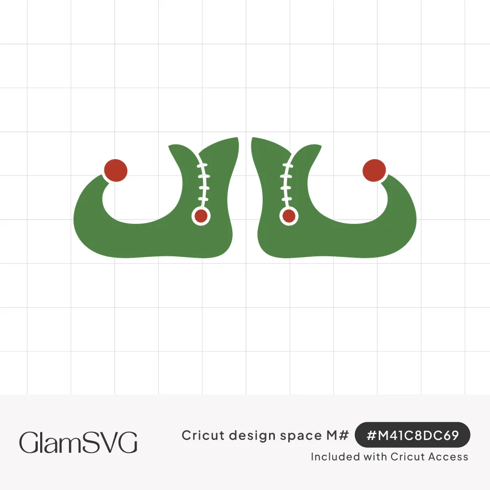 Pair of green Christmas elf shoes with curled pointed toes, red pom-poms and white stitched laces