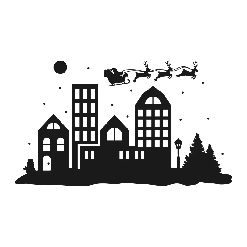 Christmas Eve Town Skyline