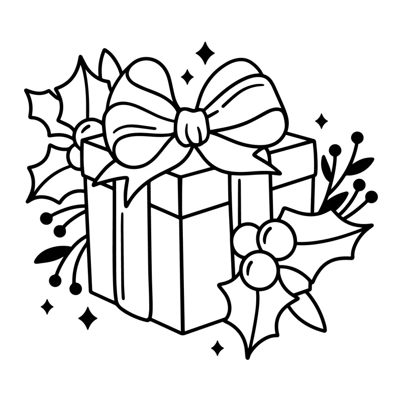 Christmas Gift With Holly