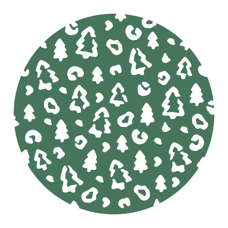 Christmas Tree Leopard Print Circle