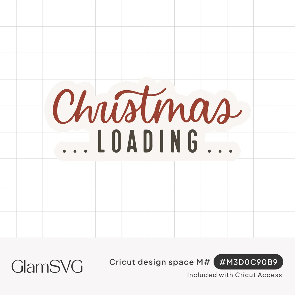 Red cursive word Christmas above gray capital letters spelling Loading with dotted ellipses on each side