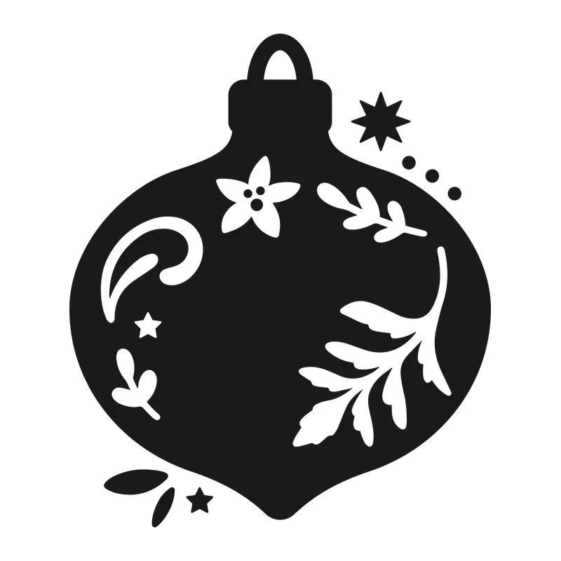 Folk Floral Christmas Ornament