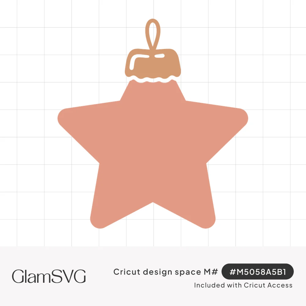 Pink star-shaped Christmas ornament with a gold scalloped cap and looped hanger on a white background