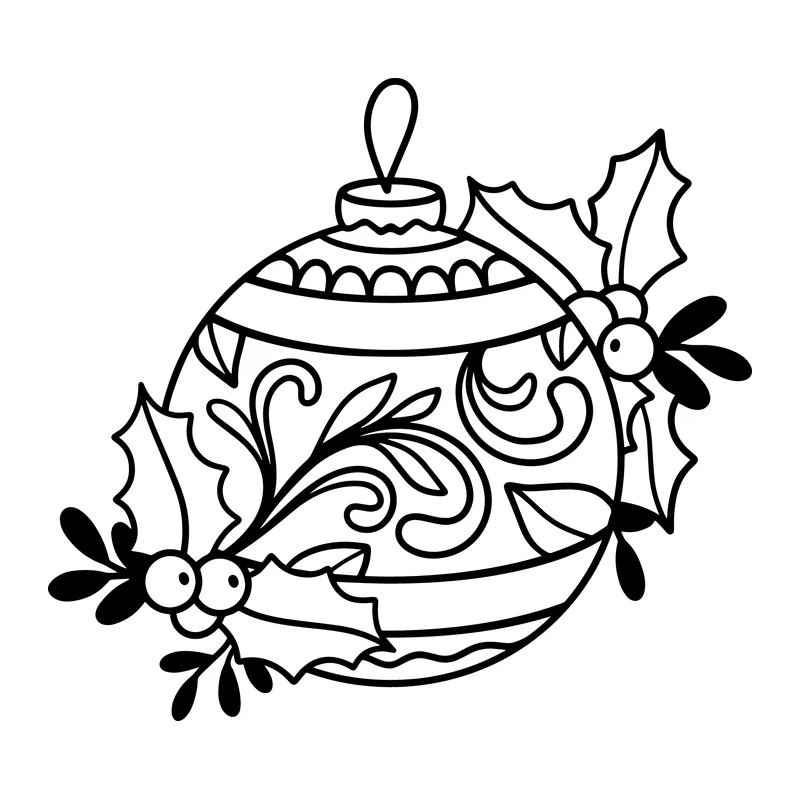 Holly Christmas Ornament