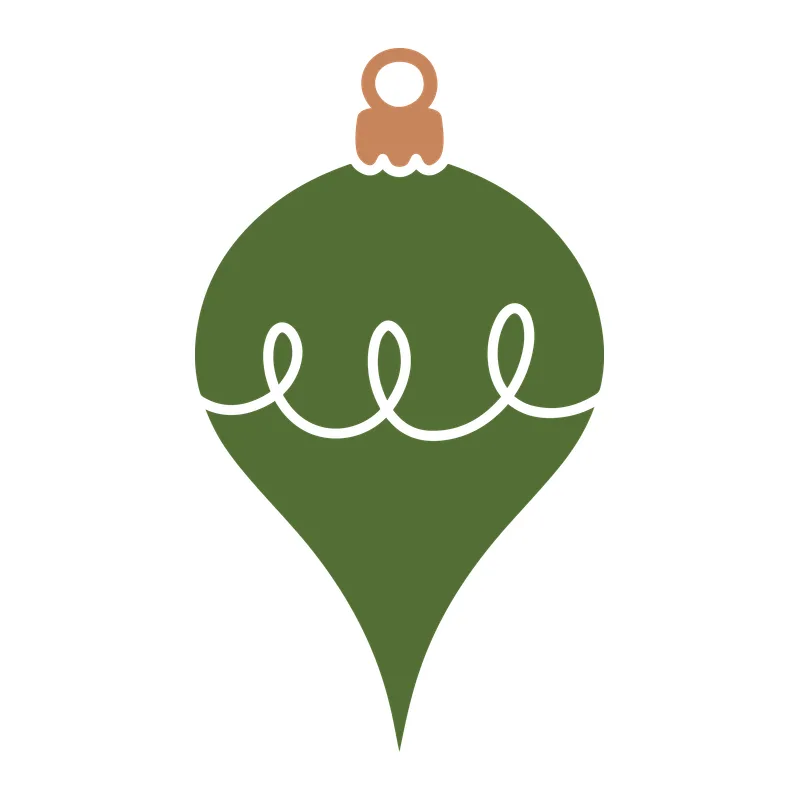 Green Teardrop Christmas Ornament