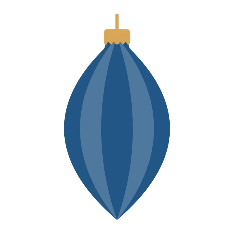 Blue Striped Christmas Ornament
