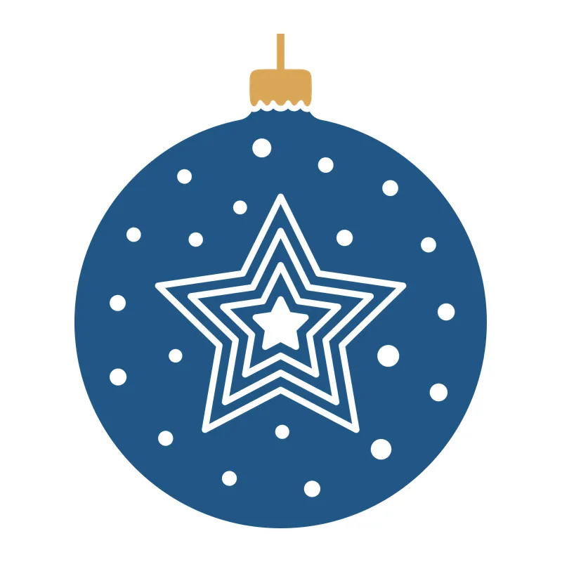 Blue Star Christmas Ornament