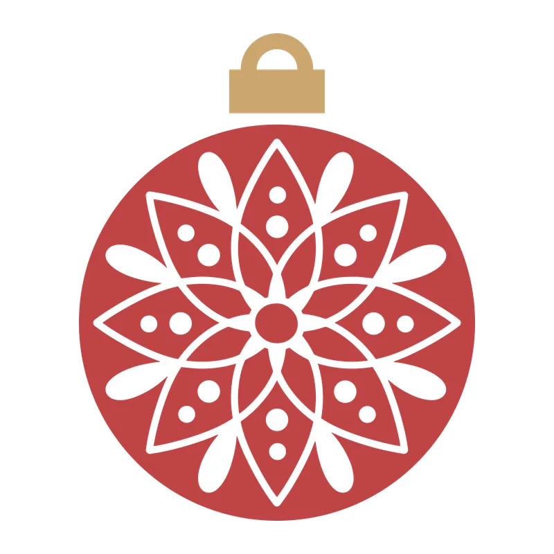 Red Snowflake Christmas Ornament