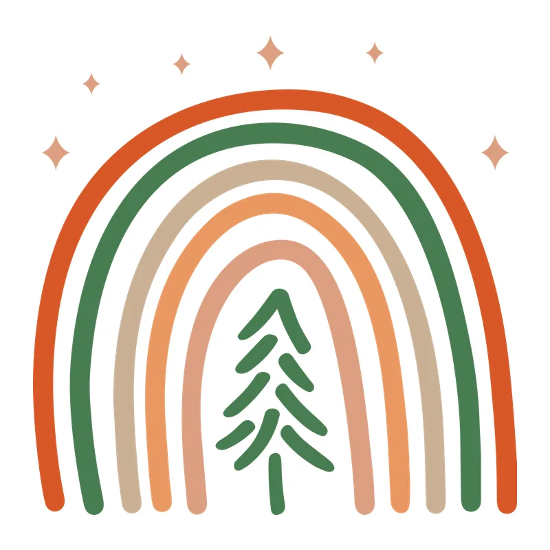 Boho Christmas Tree Rainbow