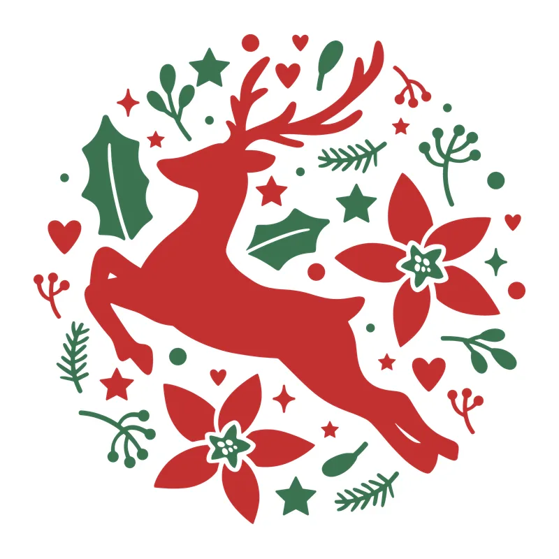 Leaping Reindeer Christmas Circle