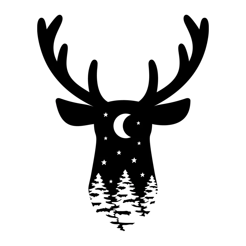 Winter Night Reindeer