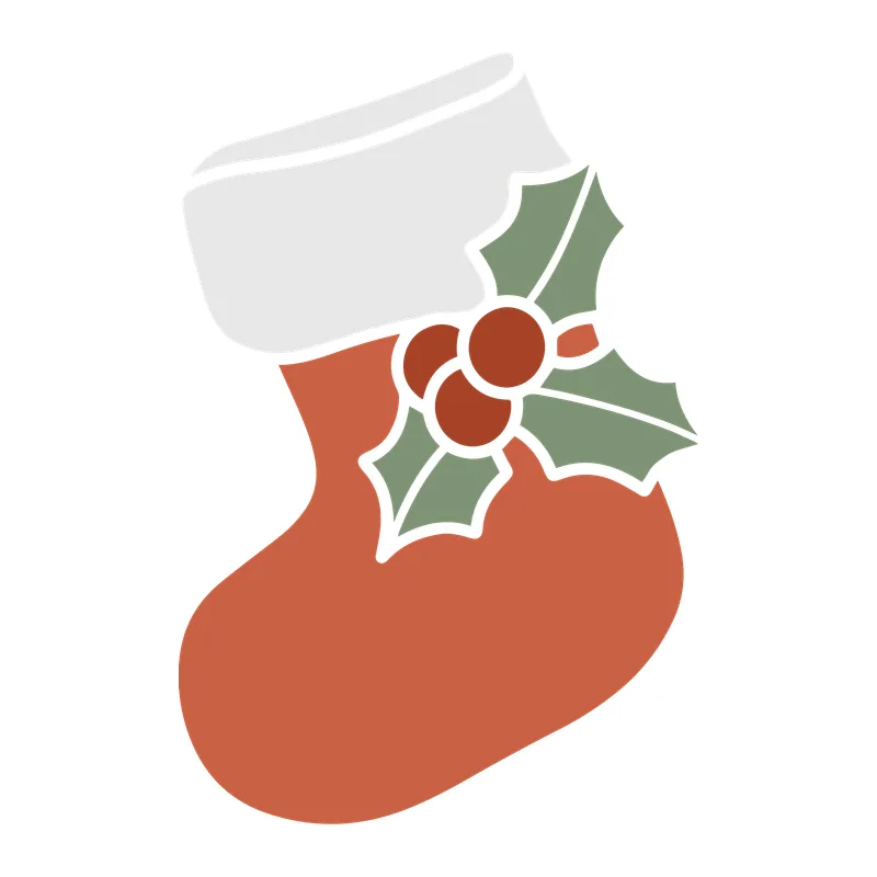 Christmas Stocking With Holly