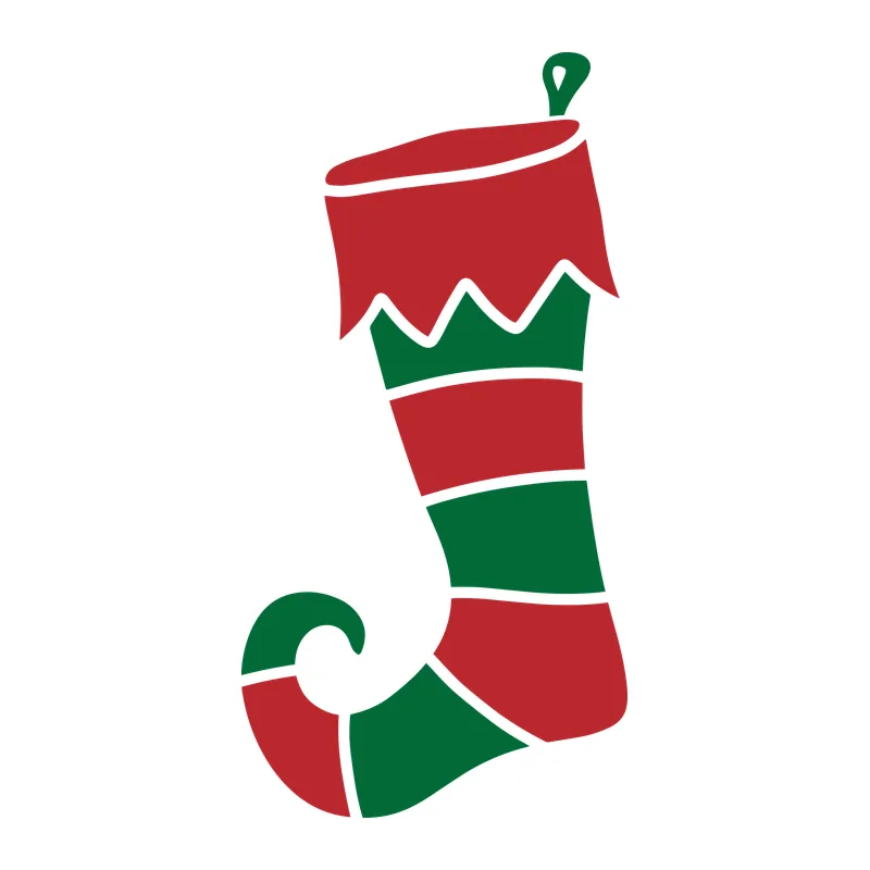 Striped Elf Christmas Stocking