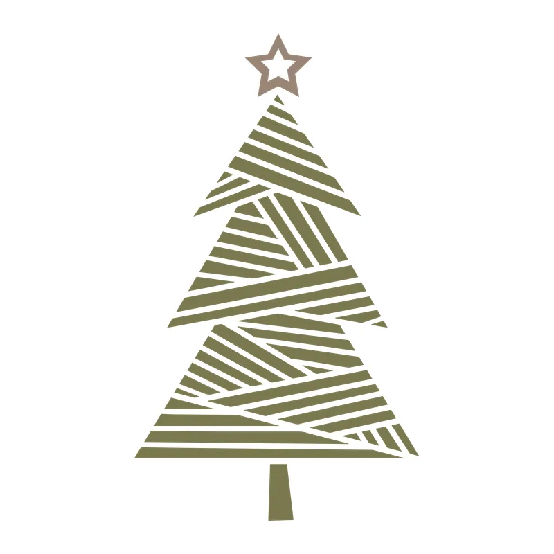 Striped Geometric Christmas Tree