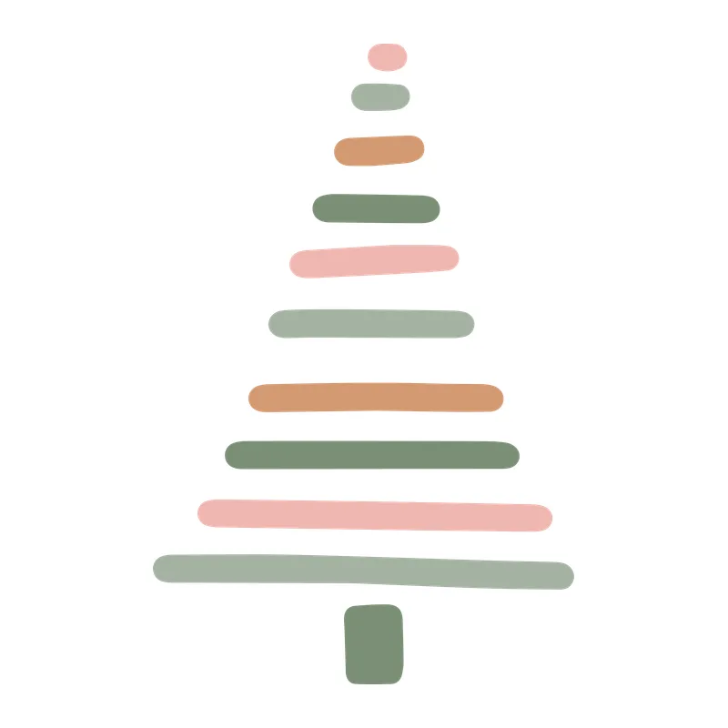 Pastel Striped Christmas Tree