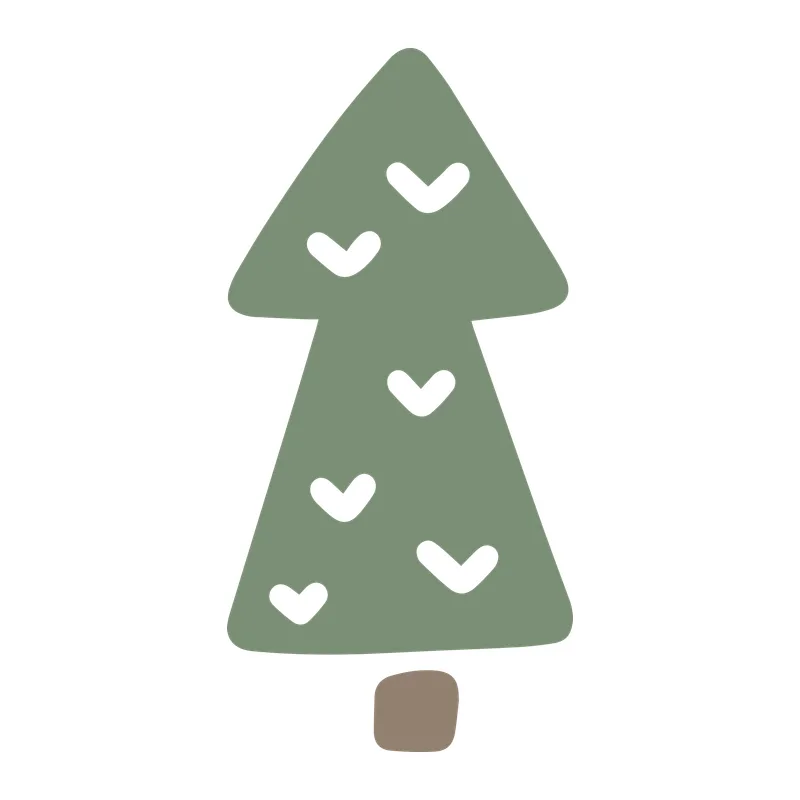 Sage Christmas Tree with Hearts
