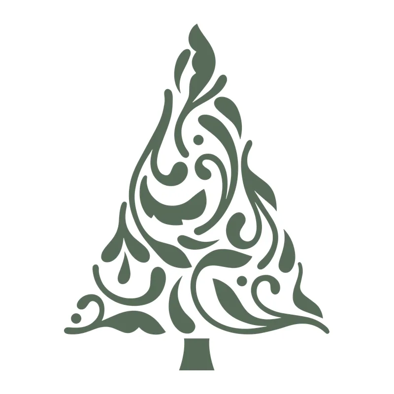 Swirl Flourish Christmas Tree