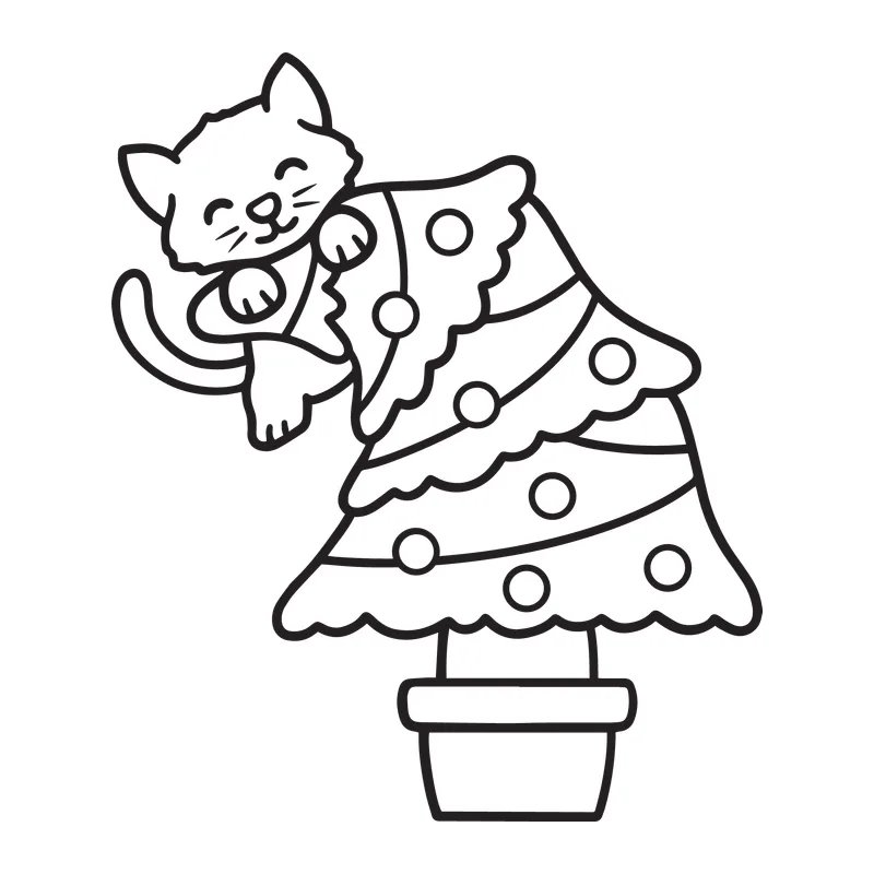 Cat in the Christmas Tree