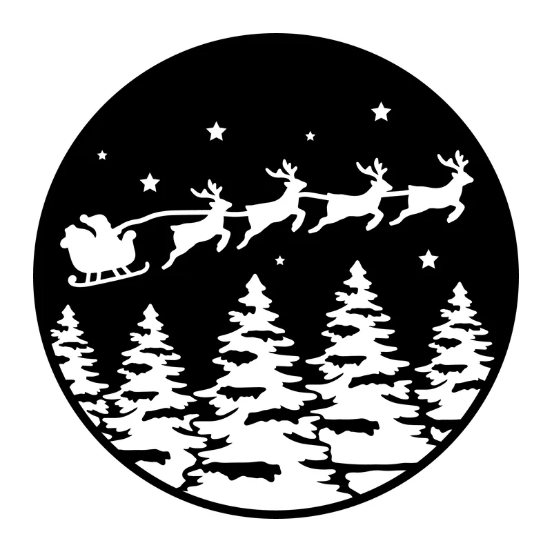 Santa Sleigh Circle Scene