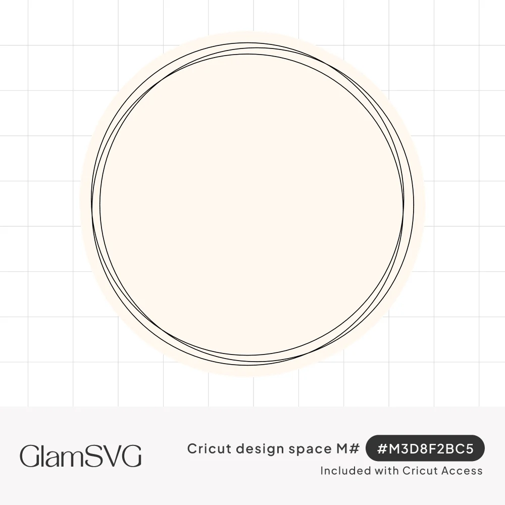 Thin hand drawn double circle frame with overlapping black lines and an empty center
