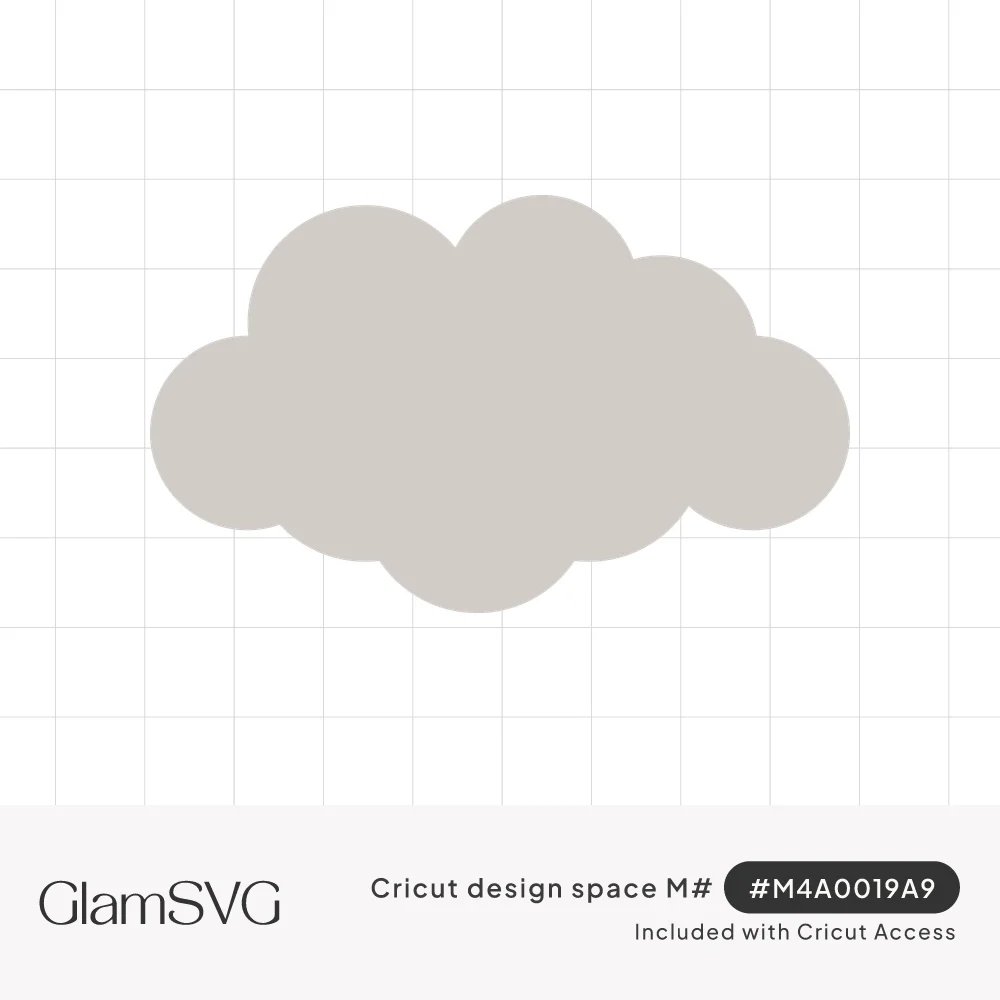 Simple puffy cloud silhouette in soft light gray with rounded scalloped edges on a white background