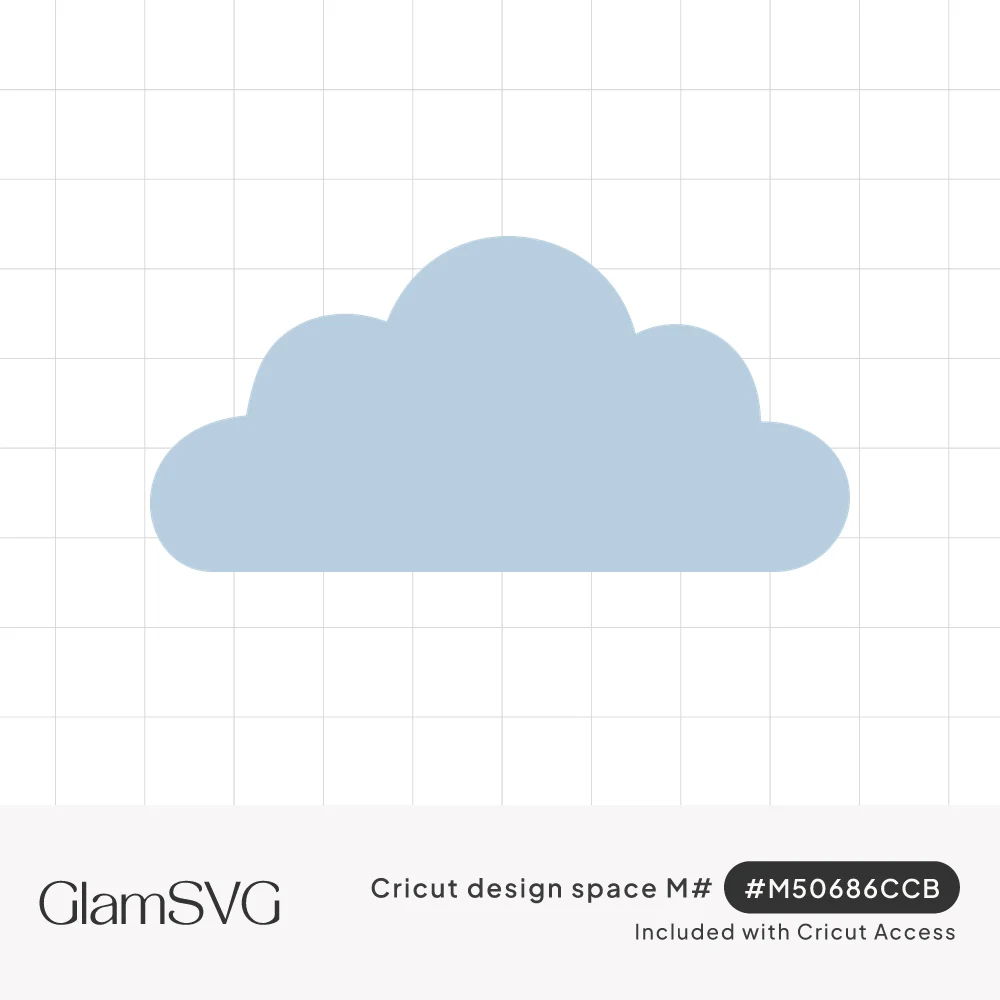 Simple light blue puffy cloud shape with rounded bumps on top and a flat bottom, outlined in dark gray