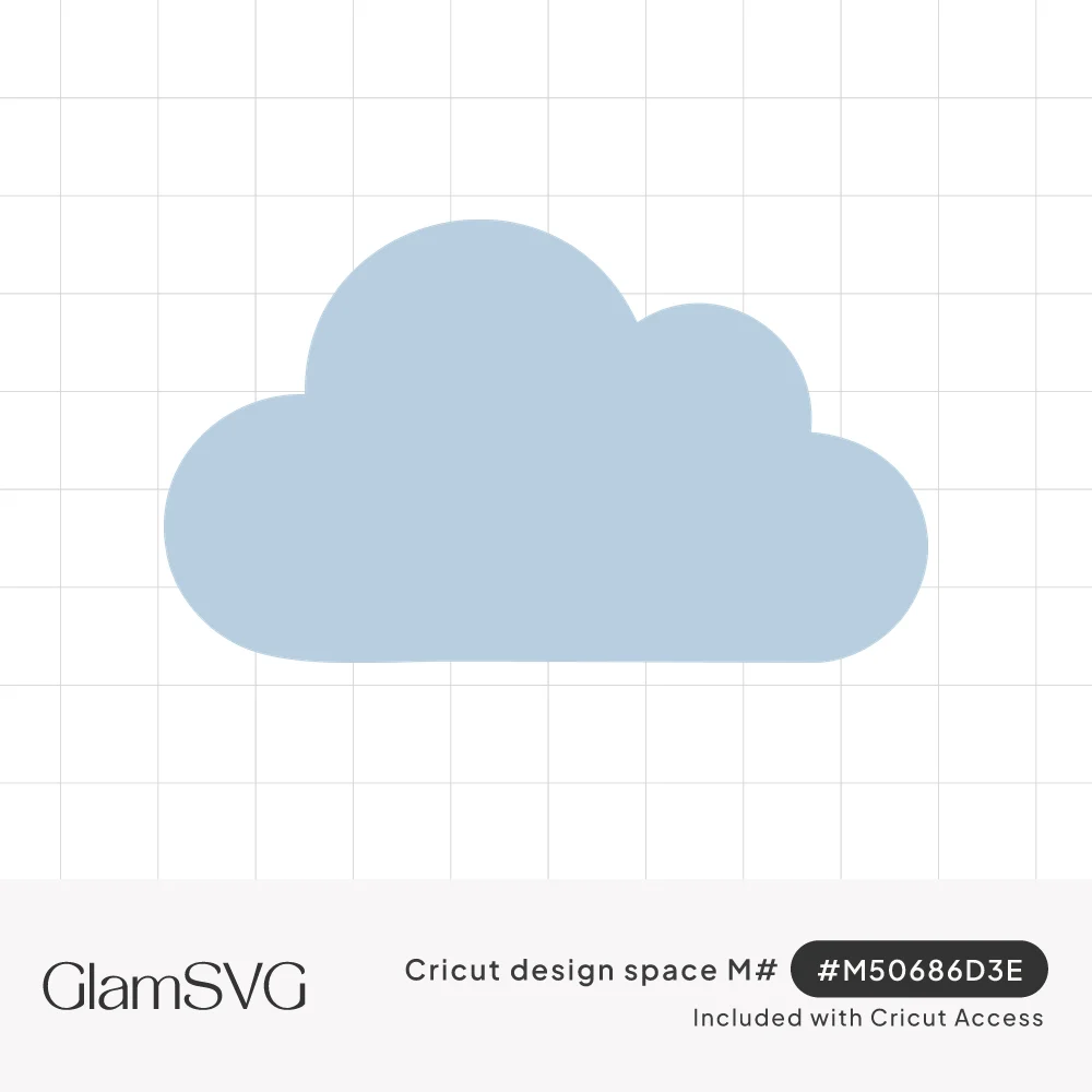 Simple light blue puffy cloud shape with a thin dark outline and a flat bottom on a white background