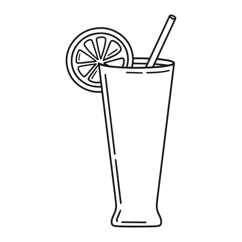 Tall Cocktail Glass With Lemon