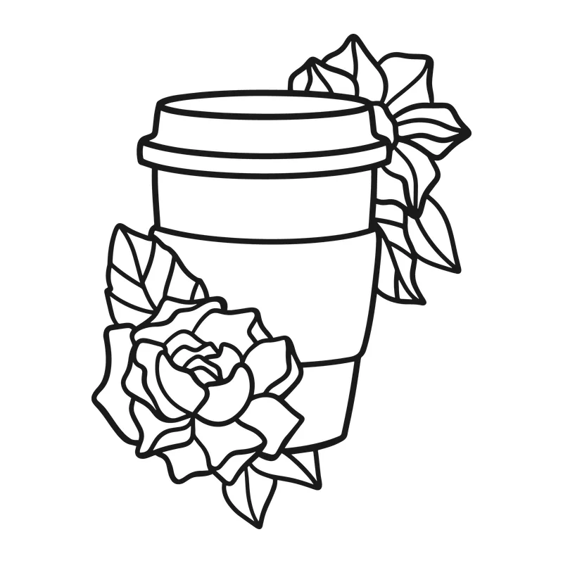 Coffee Cup With Roses