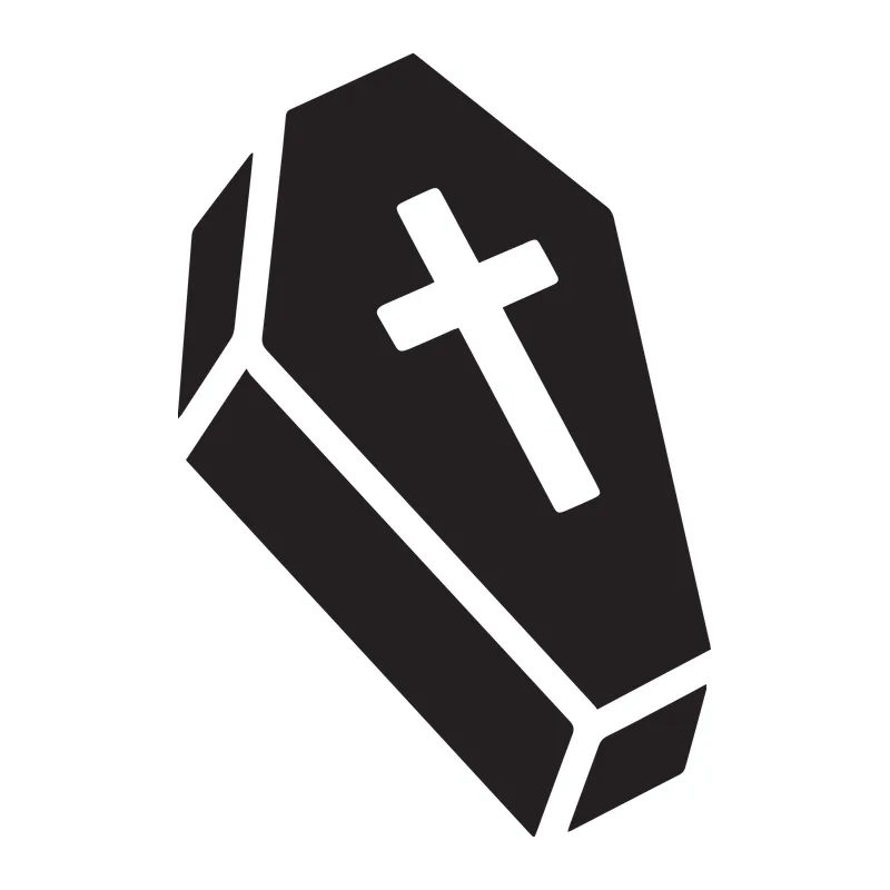 Halloween Coffin With Cross
