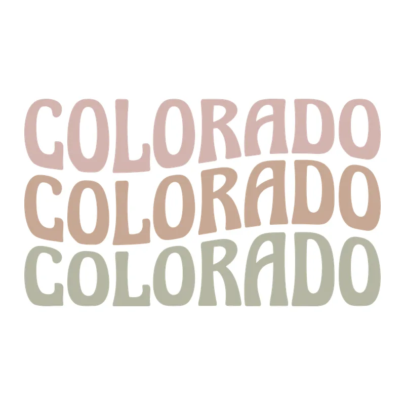 Retro Colorado Stacked Word