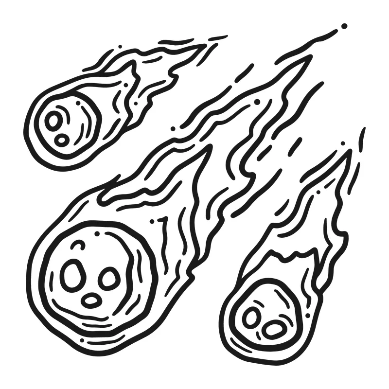 Flaming Cartoon Comets
