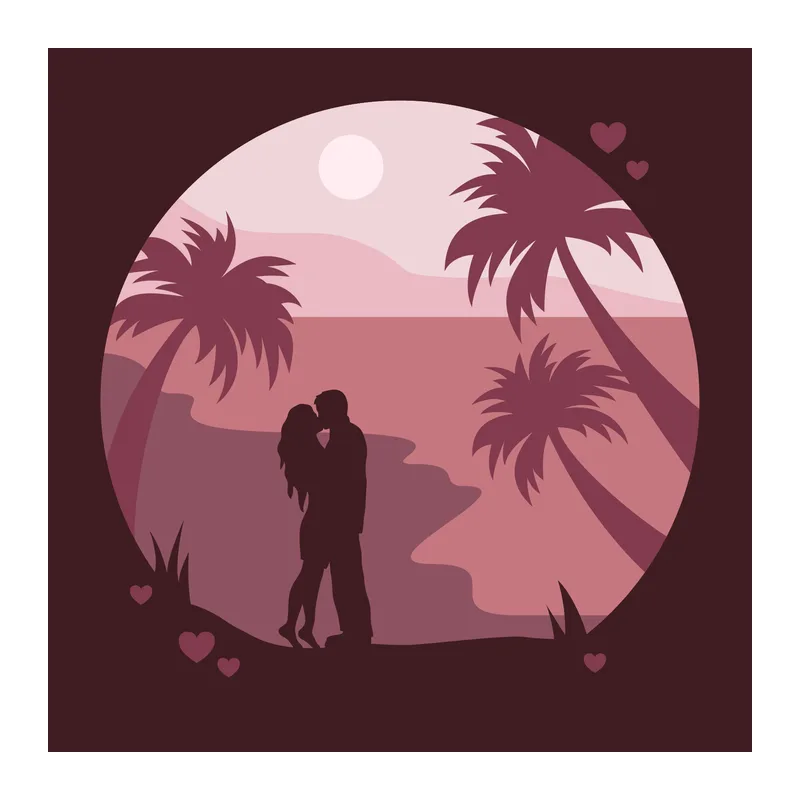 Beach Couple Shadow Box