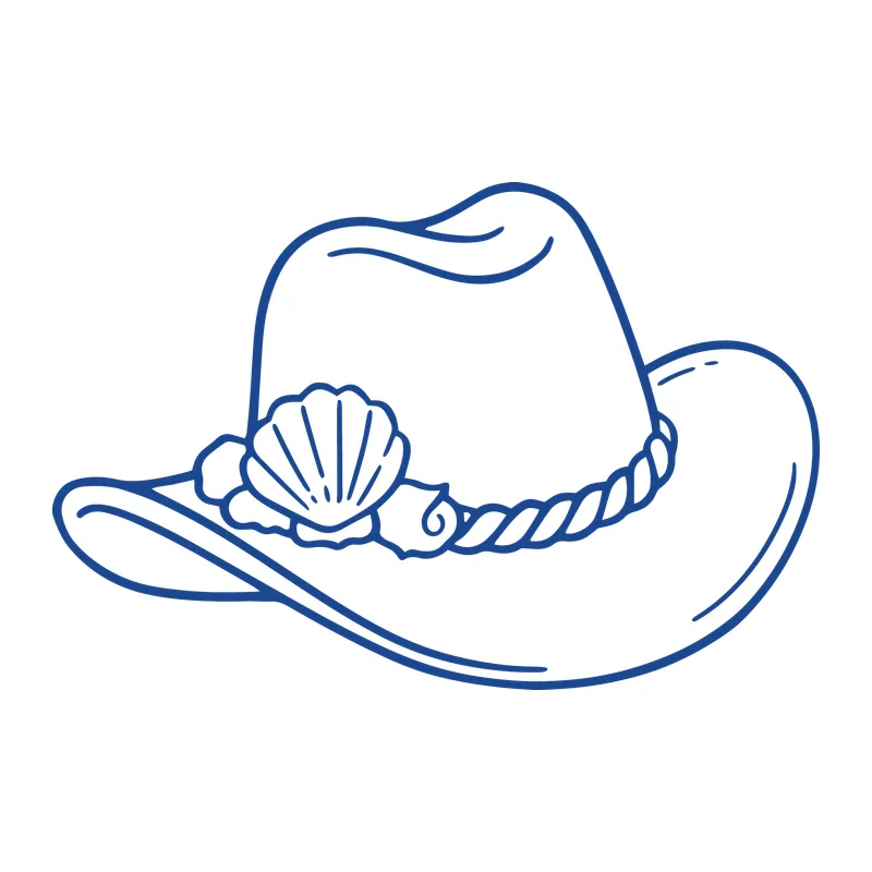 Cowboy Hat With Seashells