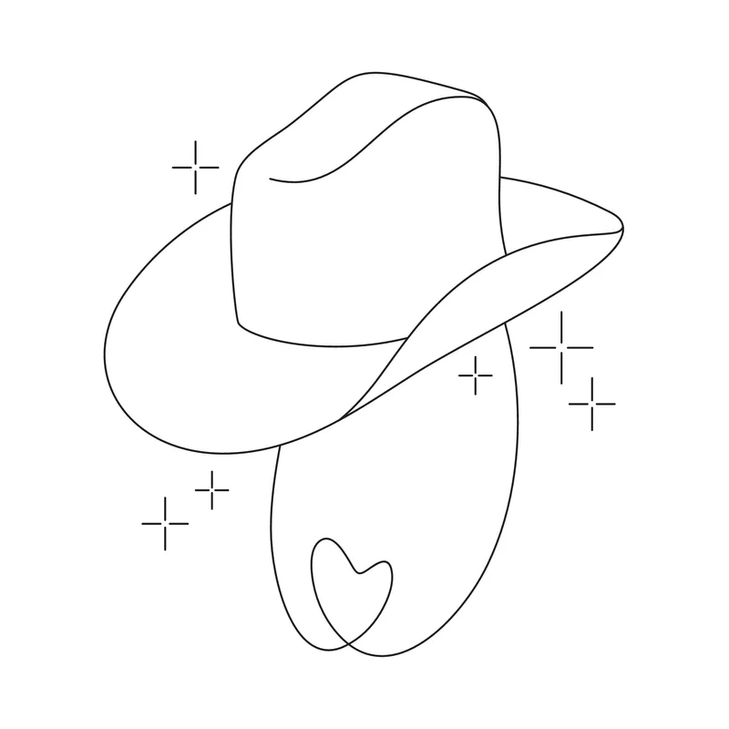 Cowboy Hat With Heart Lasso
