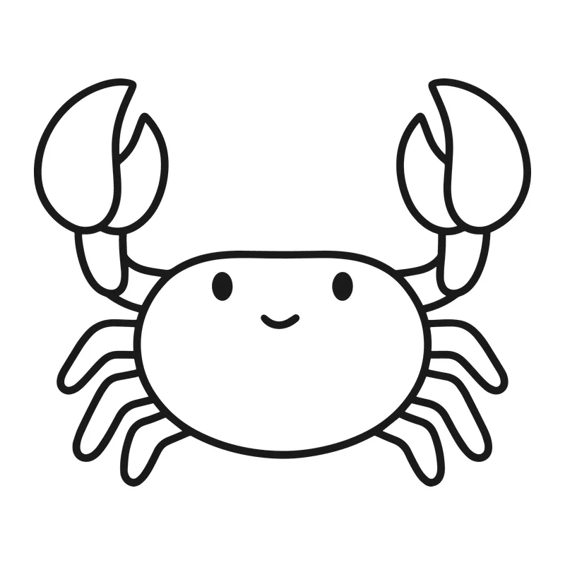 Smiling Cartoon Crab