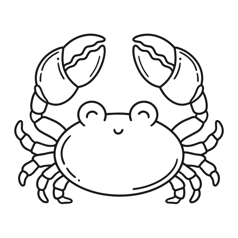 Smiling Cartoon Crab