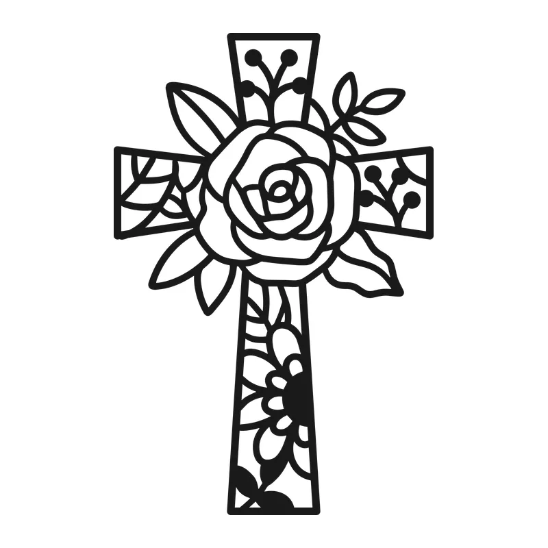 Floral Rose Cross
