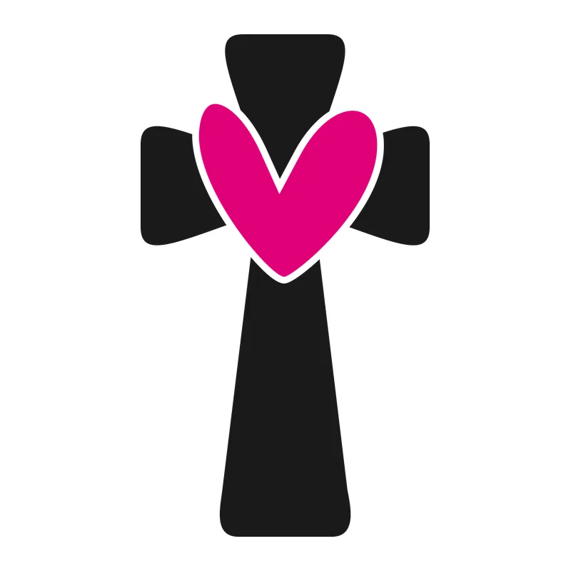 Cross With Pink Heart