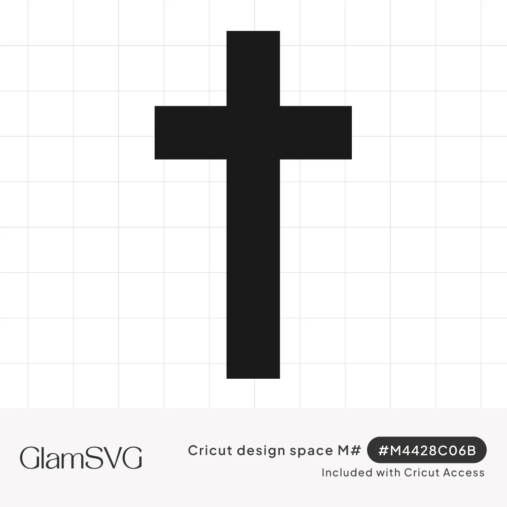 Solid black Latin cross with a long vertical beam and a shorter crossbar near the top on a white background