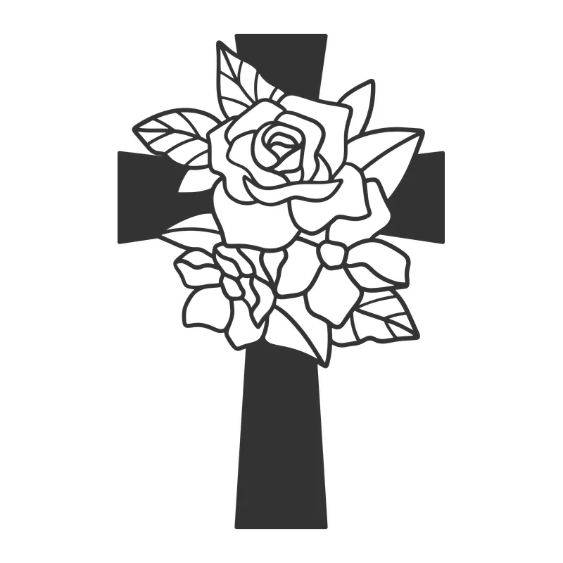 Floral Rose Cross