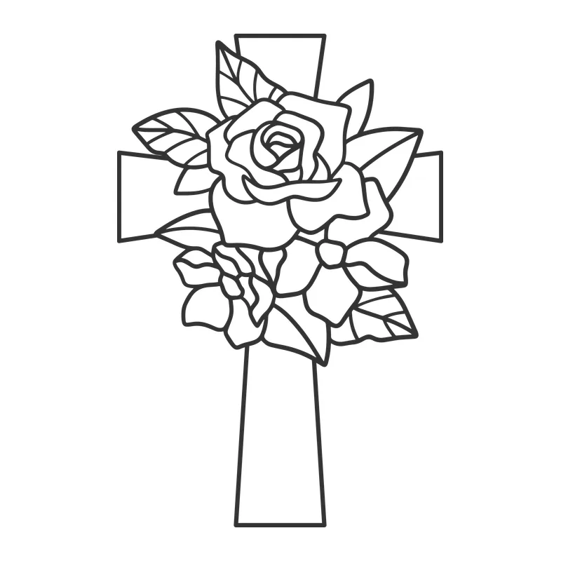 Cross With Roses