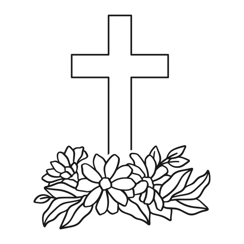 Cross and Flowers