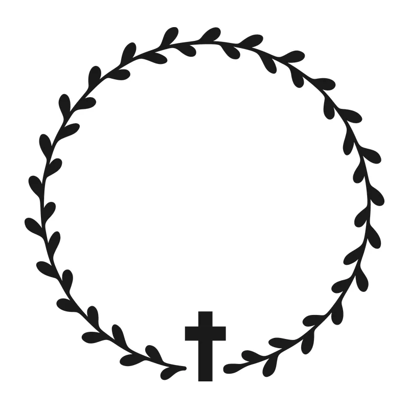 Cross and Leaf Wreath