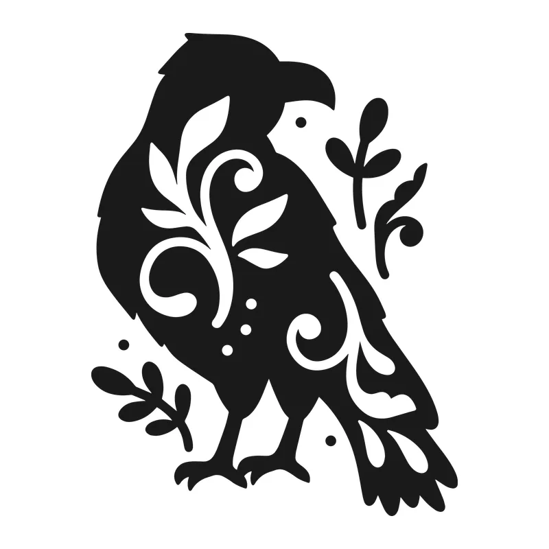 Folk Art Crow Silhouette